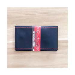 Braid On Steering Wheel 38cm Hand-stitched Car Steering Wheel Cover Soft - black and red line 2
