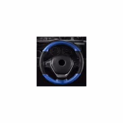 15 inch/38 cm Soft Fiber Leather Car Steering Wheel Cover Anti-slip Steering-Wheel - Blue Thread