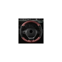 15 inch/38 cm Soft Fiber Leather Car Steering Wheel Cover Anti-slip Steering-Wheel - Brown Thread