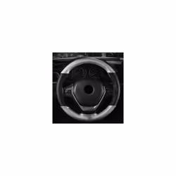 15 inch/38 cm Soft Fiber Leather Car Steering Wheel Cover Anti-slip Steering-Wheel - Silver Thread