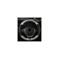 15 inch/38 cm Soft Fiber Leather Car Steering Wheel Cover Anti-slip Steering-Wheel - Silver Thread