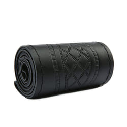 Leather Car Steering Wheel Cover Universal Non-Slip Steering Case Wheel - black 2