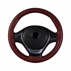 Leather Car Steering Wheel Cover Universal Non-Slip Steering Case Wheel - orange 3
