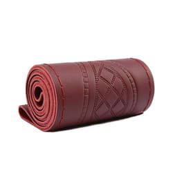 Leather Car Steering Wheel Cover Universal Non-Slip Steering Case Wheel - wine red 1