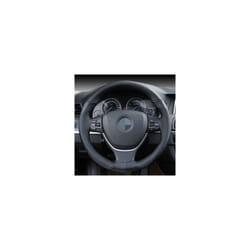 Genuine Leather Car Steering Wheel Cover Soft Anti slip Steering-Wheel - Black Blue