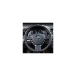 Genuine Leather Car Steering Wheel Cover Soft Anti slip Steering-Wheel - Black Orange