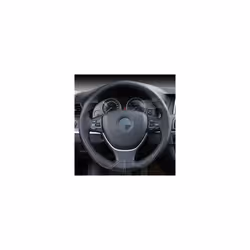 Genuine Leather Car Steering Wheel Cover Soft Anti slip Steering-Wheel - Black White