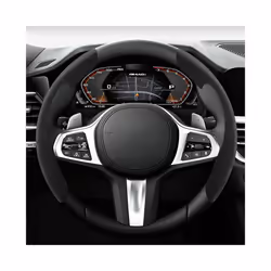 Suede Car Steering Wheel Cover 38cm 15inch Fur Material Universal Steer - BLACK
