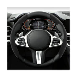 Suede Car Steering Wheel Cover 38cm 15inch Fur Material Universal Steer - BLACK