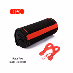 Steering Wheel Braiding Cover 38cm Universal Suede Steer Wheel Case For - Style 2-Red Thread