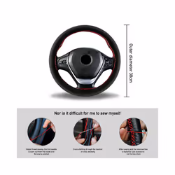 Steering Wheel Braiding Cover 38cm Universal Suede Steer Wheel Case For - Style 4