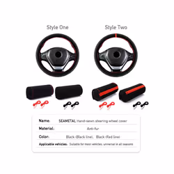 Steering Wheel Braiding Cover 38cm Universal Suede Steer Wheel Case For - Style 4
