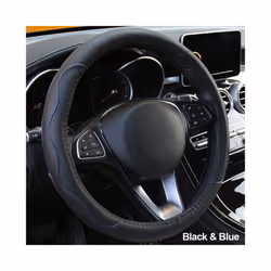 10 Colors Car Steering Wheel Cover Universal Volant Braid on the Steering-wheel - Black Blue