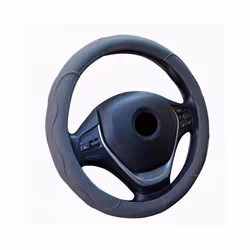 Universal 38cm/15" Diameter PU Leather Steering Wheel Covers Anti-slip - gray