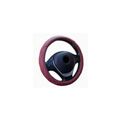 Universal 38cm/15" Diameter PU Leather Steering Wheel Covers Anti-slip - Wine red