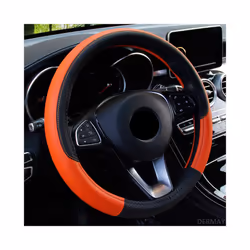 Car Steering Wheel Covers 37-38cm Universal PU Leather Steering-wheel - Orange