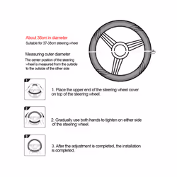 Car Steering Wheel Covers 37-38cm Universal PU Leather Steering-wheel - Orange