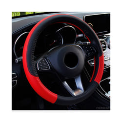 Car Steering Wheel Covers 37-38cm Universal PU Leather Steering-wheel - Red
