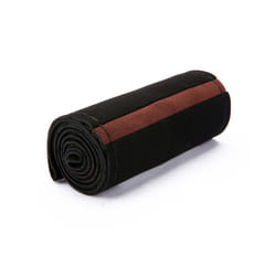 Suede Leather 38cm DIY Car Steering Wheel Cover Braid With Needles Thread - Coffee