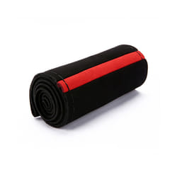 Suede Leather 38cm DIY Car Steering Wheel Cover Braid With Needles Thread - Red black wirre