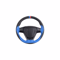 Anti-slip Soft Artificial Leather Car Steering Wheel Cover 38cm steering-wheel - Blue