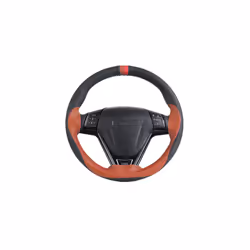 Anti-slip Soft Artificial Leather Car Steering Wheel Cover 38cm steering-wheel - Brown