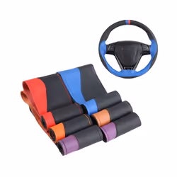 Anti-slip Soft Artificial Leather Car Steering Wheel Cover 38cm steering-wheel - Red