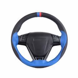Anti-slip Soft Artificial Leather Car Steering Wheel Cover 38cm steering-wheel - Red