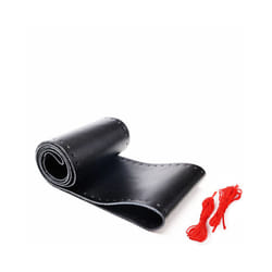Universal Car Steering Wheel Cover Genuine Leather Stitch On Wrap Leather - black red line
