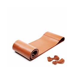 Universal Car Steering Wheel Cover Genuine Leather Stitch On Wrap Leather - brown brown line