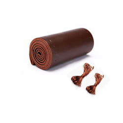 Universal Car Steering Wheel Cover Genuine Leather Stitch On Wrap Leather - coffee coffee line