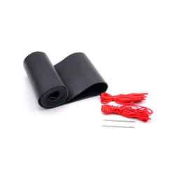 Genuine Leather Braid Car Steering Wheel Cover With Needles Thread Automobile - Smooth Black Red