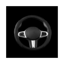 Car Steering Wheel Cover Breathable Anti Slip PU Leather Steering Covers - Black