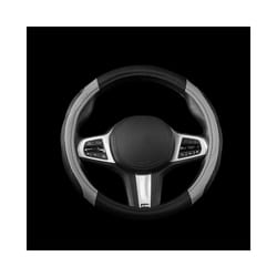 Car Steering Wheel Cover Breathable Anti Slip PU Leather Steering Covers - Gray