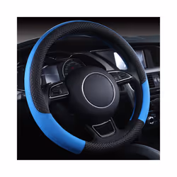 Universal Car Steering Wheel Braid High Quality Leather Anti-Slip 8 Color - Blue