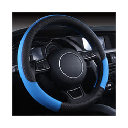 Universal Car Steering Wheel Braid High Quality Leather Anti-Slip 8 Color - Blue