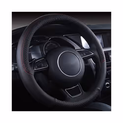 Universal Car Steering Wheel Braid High Quality Leather Anti-Slip 8 Color - Coffee