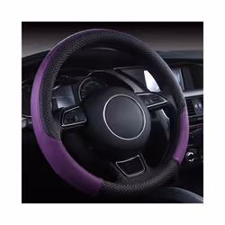 Universal Car Steering Wheel Braid High Quality Leather Anti-Slip 8 Color - Purple