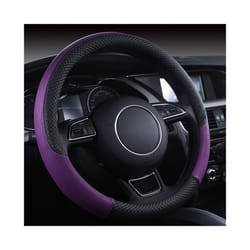 Universal Car Steering Wheel Braid High Quality Leather Anti-Slip 8 Color - Purple