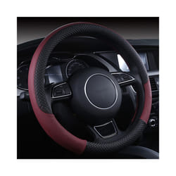 Universal Car Steering Wheel Braid High Quality Leather Anti-Slip 8 Color - Win Red