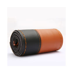 DIY Steering Wheel Cover Soft Anti slip  Leather Cowhide Braid With Needle - brown