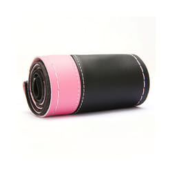 DIY Steering Wheel Cover Soft Anti slip  Leather Cowhide Braid With Needle - pink