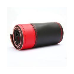 DIY Steering Wheel Cover Soft Anti slip  Leather Cowhide Braid With Needle - red