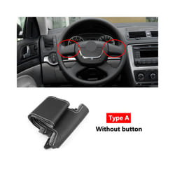 Hand Braid Steering Wheel Cover For Skoda Octavia Fabia Superb Roomster - Type A white line