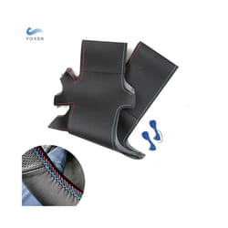 For BMW E36 E39 E46 X3 E83 X5 E53 Car Interior Steering Wheel Cover Hand - Black-red blue line