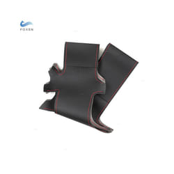 For BMW E36 E39 E46 X3 E83 X5 E53 Car Interior Steering Wheel Cover Hand - Black-red line