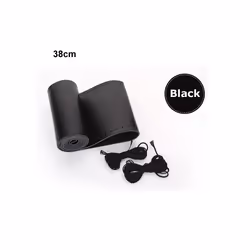 Car Steering Wheel Cover DIY Genuine Leather Cowhide Braid With Needles - Black black 38cm