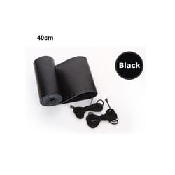 Car Steering Wheel Cover DIY Genuine Leather Cowhide Braid With Needles - Black black 40cm