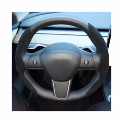 Suede Leather Anti-slip Car Steering Wheel Cover All Seasons Universal - black