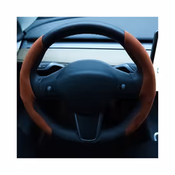 Suede Leather Anti-slip Car Steering Wheel Cover All Seasons Universal - brown